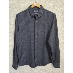 Rhone Slim Fit Button Front Shirt Mens Medium Micro Check Italian Fabric